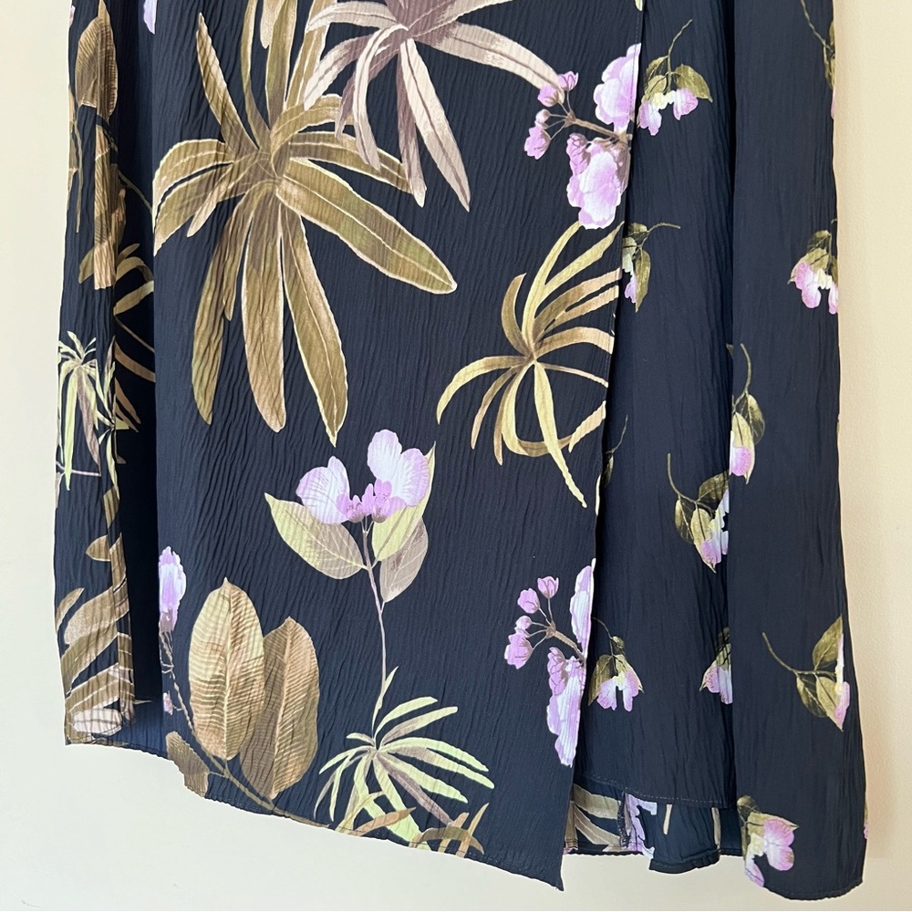 Vince Mixed Tropical Garden Crinkle MIDI Skirt EUC - Picture 4 of 7